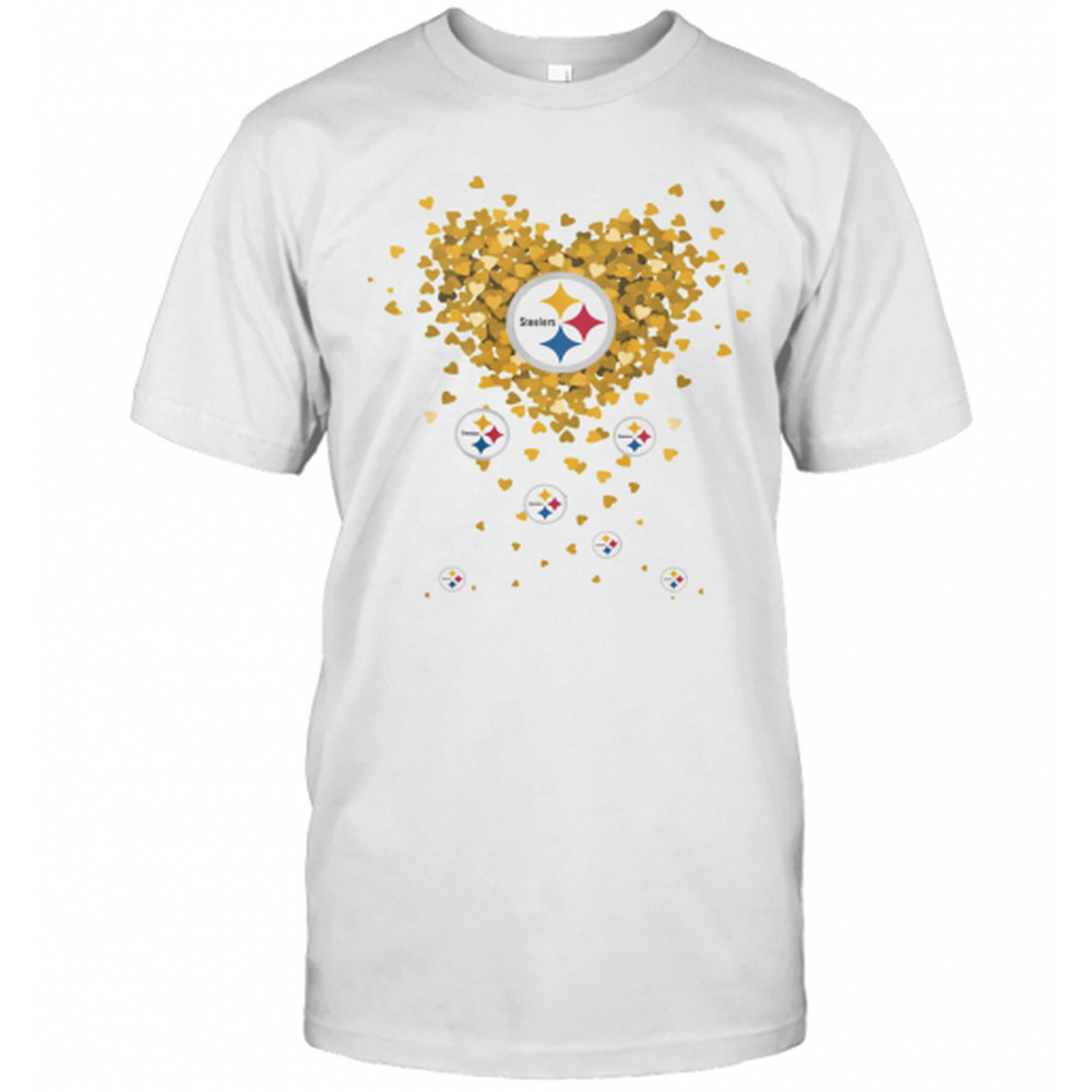 Love Pittsburgh Steelers Football Hearts T-Shirt
